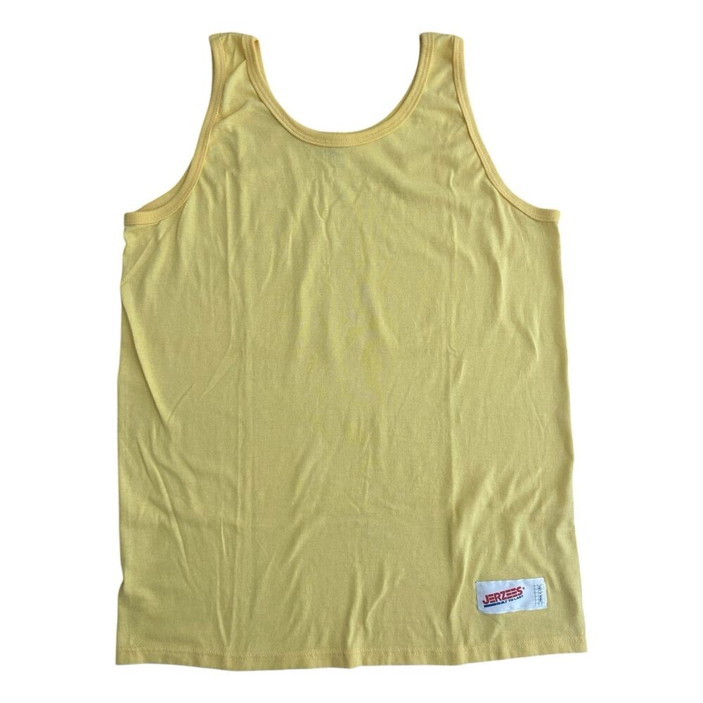 Vintage 90s Jerzees Yellow Super T Muscle Tank Top Sleeveless‎ Size XL